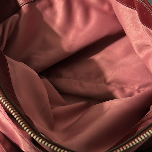 Patent Leather red used coach bag some wear scratches.Still nice,pouches in it. - Picture 11 of 16